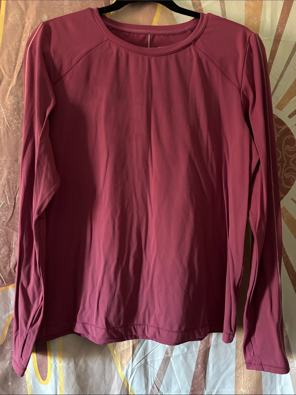 Mondetta size L Long-Sleeve athletic Crewneck Top - Dusty Rose